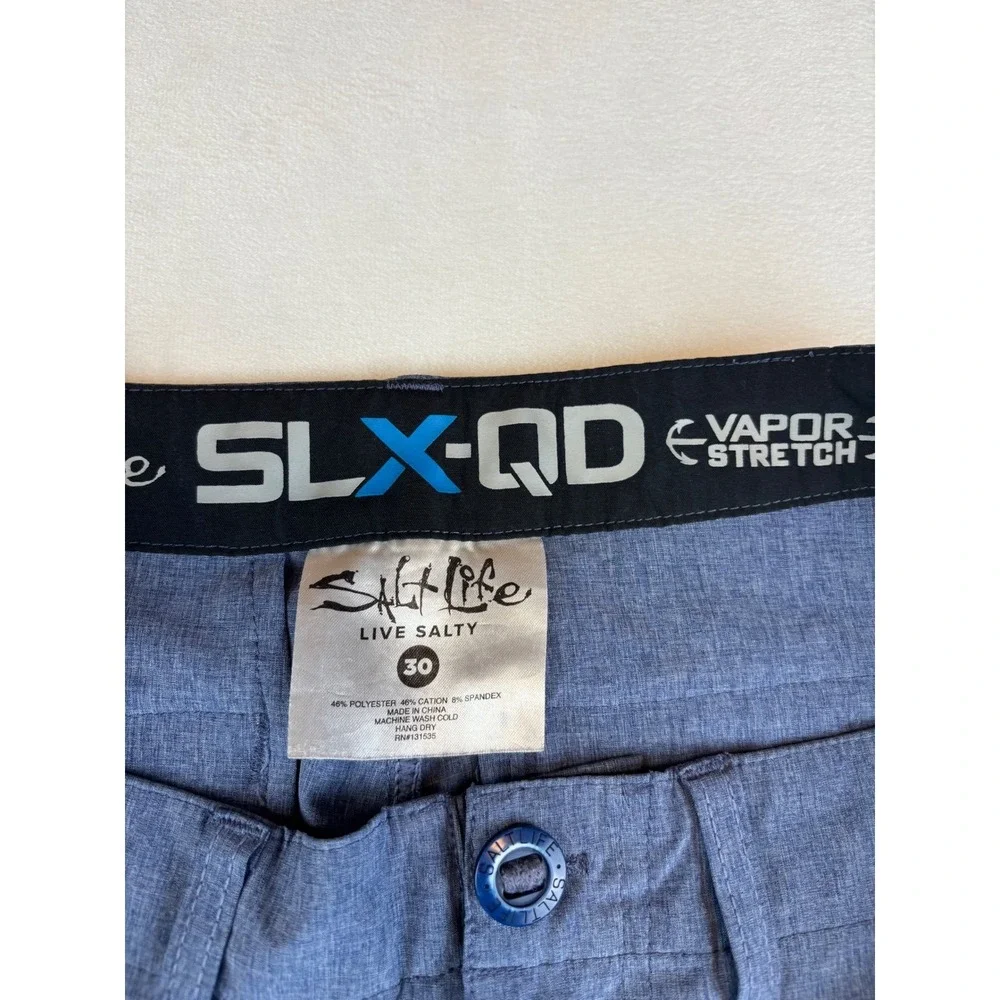 Salt Life SLX-QD Vapor Stretch Athletic Shorts‎ Mens Size 30 Blue